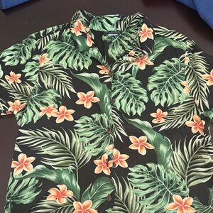 Tropical Hawaiian Floral Kids Button Down Shirt